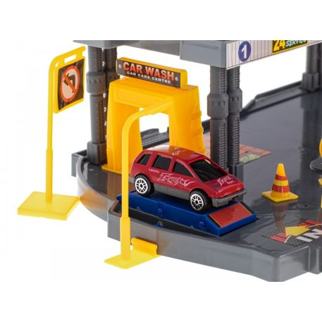 Garaj parcare pe patru etaje cu lift de jucărie + 6 mașinuțe