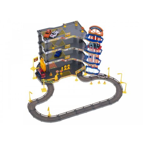 Garaj parcare pe patru etaje cu lift de jucărie + 6 mașinuțe