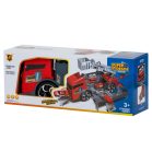 Camion de pompieri 2 în 1 cu garaj și 2 mașinuțe