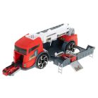 Camion de pompieri 2 în 1 cu garaj și 2 mașinuțe