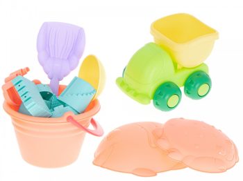 Set jucării de nisip în culori pastelate, 14 piese
