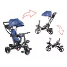 Fix Lite 3în1 tricicletă cu mâner pentru părinte și suport pentru picioare în culoare albastru  (scaun rotativ în 360°)