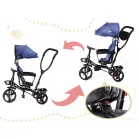 Fix Lite 3în1 tricicletă cu mâner pentru părinte și suport pentru picioare în culoare albastru  (scaun rotativ în 360°)