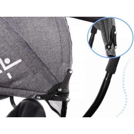 Fix Lite 3în1 tricicletă cu mâner pentru părinte și suport pentru picioare în culoare gri  (scaun rotativ în 360°)