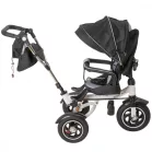 Trike Fix V3 tricicletă cu mâner pentru părinte și suport pentru picioare, negru  (scaun rotativ 360°)
