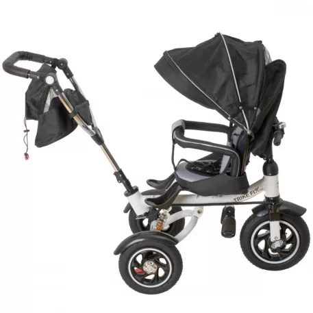 Trike Fix V3 tricicletă cu mâner pentru părinte și suport pentru picioare, negru  (scaun rotativ 360°)