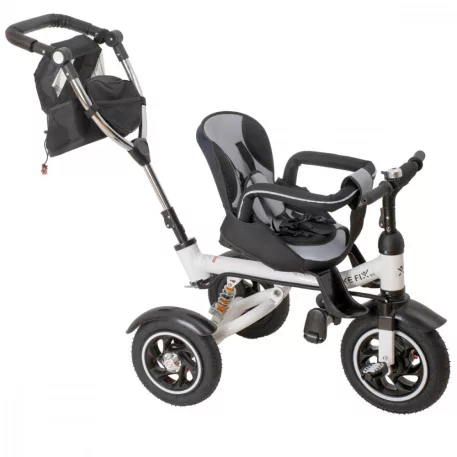 Trike Fix V3 tricicletă cu mâner pentru părinte și suport pentru picioare, negru  (scaun rotativ 360°)