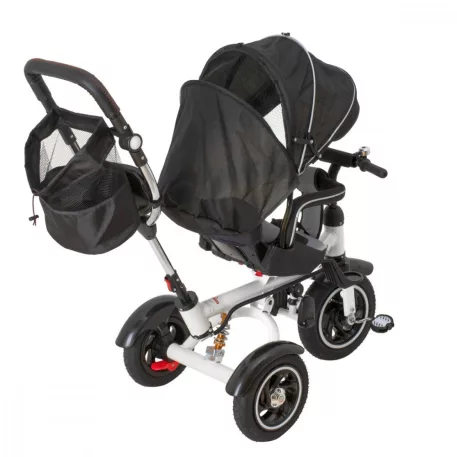Trike Fix V3 tricicletă cu mâner pentru părinte și suport pentru picioare, negru  (scaun rotativ 360°)