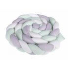 Apărătoare laterală împletită pentru pătuț  verde-gri-alb  7x200 cm