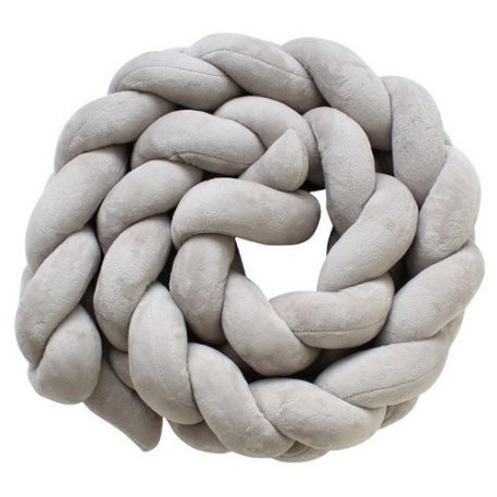 Protecție laterală pătuț, împletit – Gri – 7x200 cm