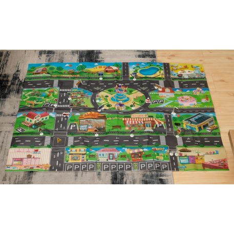 Covor de joacă străzi, impermeabil 130x100 cm