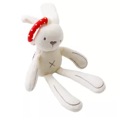   Iepuraș de pluș atașabil de pătuțuri și cărucioare - 28 cm
