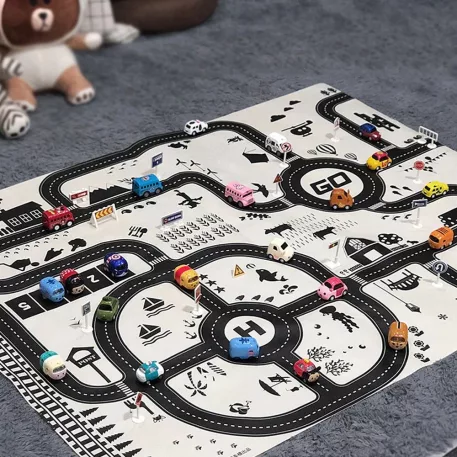 Covor de joacă oraș, rezistent la apă  130 x 100 cm