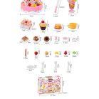 Tort de zi de naștere din plastic, 75 piese – culoare roz