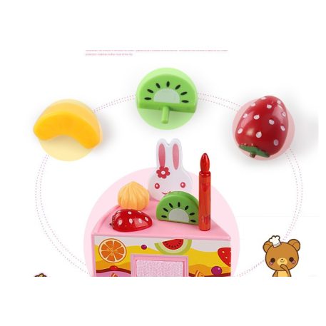 Tort de zi de naștere din plastic, 75 piese – culoare roz