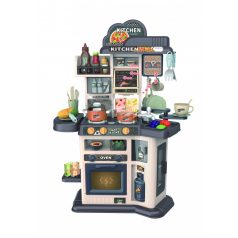   Happy Kitchen  Set de bucătărie gri pentru copii cu accesorii, 46 de piese 