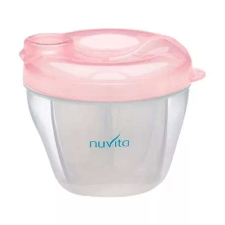 Cutie de depozitare Nuvita pentru lapte praf și formule  - în culoare roz pastelat
