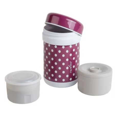 Nuvita acél termosz 750ml - pink pöttyös