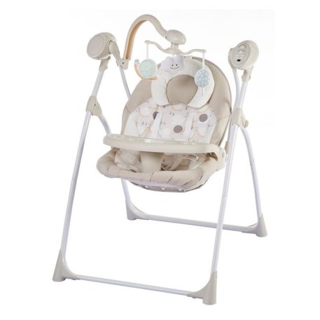 Baby Mix elektromos, távirányítós babahinta bézs színben csiga, felhő