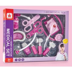 Set de joacă medical cu multe accesorii – culoare roz