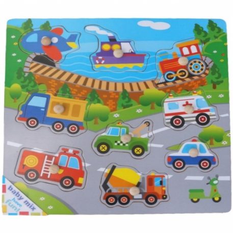 Járművek - készségfejlesztő fa játék