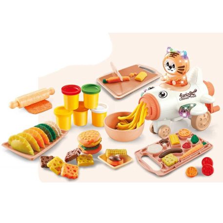 Mașină de făcut paste pentru copii în formă de avion, cu plastilină colorată și accesorii