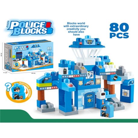 Set de construcție 80 piese cu tematică poliție