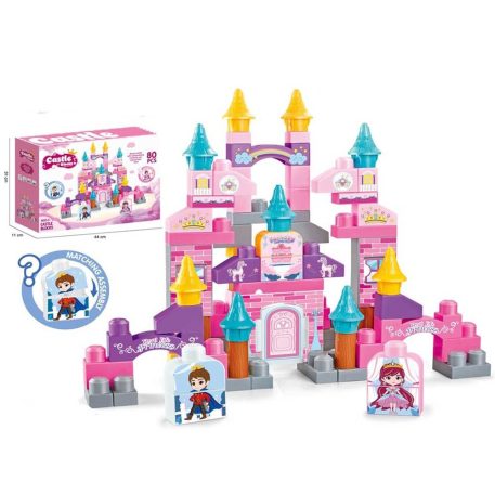 Set de construcție 80 piese cu tematică castel