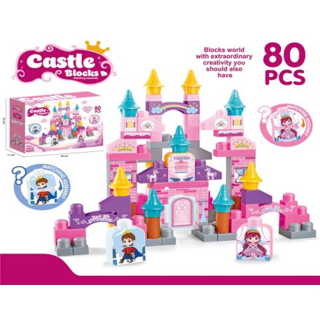 Set de construcție 80 piese cu tematică castel