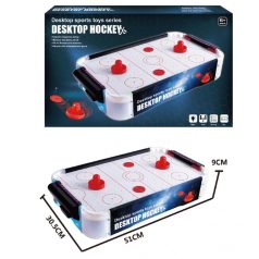   Set mini air hockey premium cu iluminare a mesei – 51 × 30 × 9 cm