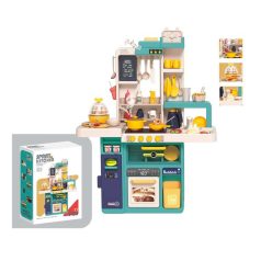   Setul de bucătărie Mama Kiddies Spray Kitchen de 77 de piese, cu o înălțime de 93 cm, în culoarea turcoaz