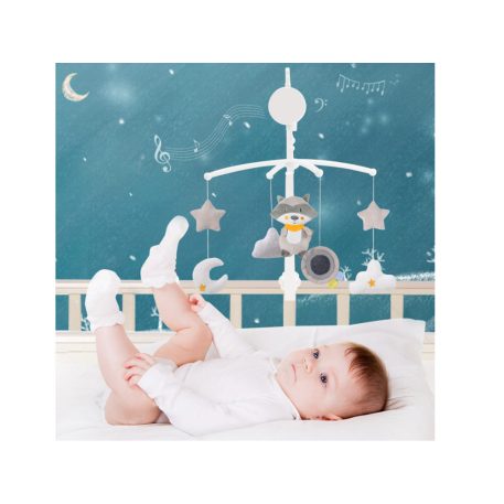 Carusel muzical rotativ pentru pătuț - Gri