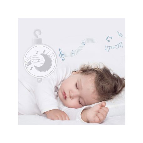 Carusel muzical rotativ pentru pătuț - Gri