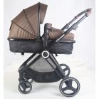 Cărucior 3în1 Mama Kiddies Swan, culoare maro cu accesorii + Cadou