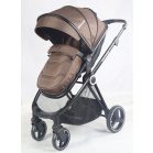 Cărucior 3în1 Mama Kiddies Swan, culoare maro cu accesorii + Cadou