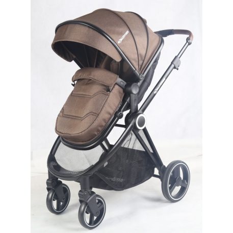 Cărucior 3în1 Mama Kiddies Swan, culoare maro cu accesorii + Cadou