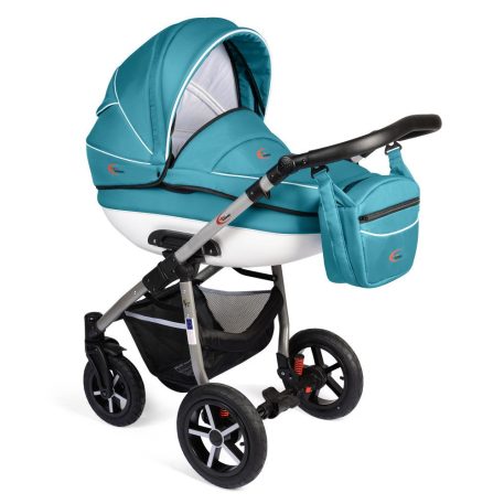 Cărucior multifuncțional 3în1 Mama Kiddies Dream cu accesorii, în culoare  turcoaz  + Cadou