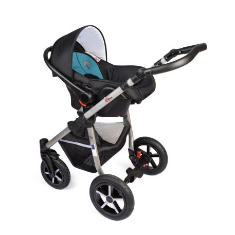 Cărucior multifuncțional 3în1 Mama Kiddies Dream cu accesorii, în culoare  turcoaz  + Cadou