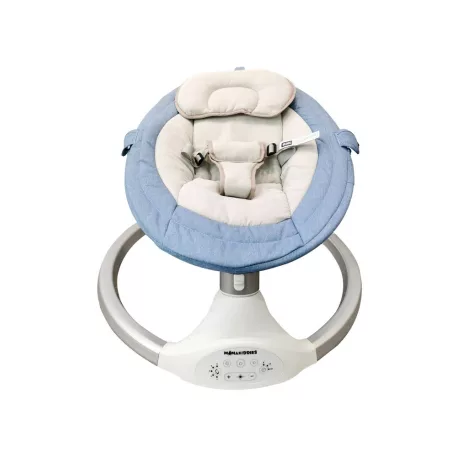 Mama Kiddies leagăn electric și balansoar  premium cu telecomandă în culoare albastru + cadouri