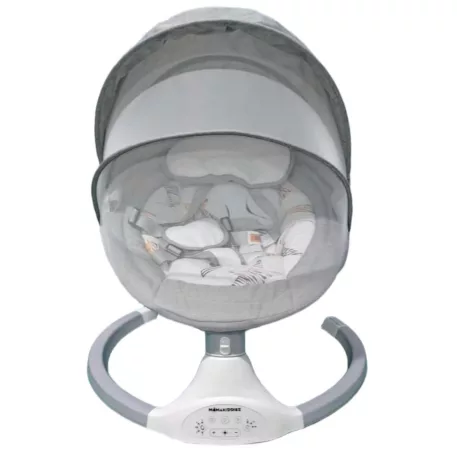 Mama Kiddies leagăn electric premium 2-în-1 și șezlong cu telecomandă, culoare gri + cadouri