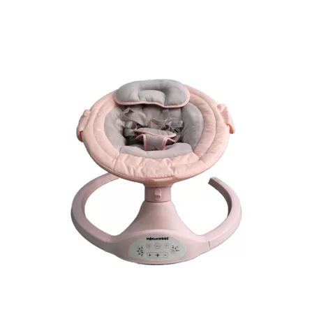 Mama Kiddies premium leagăn electric 2 în 1 și scaun de relaxare cu telecomandă, culoare piersică + cadouri
