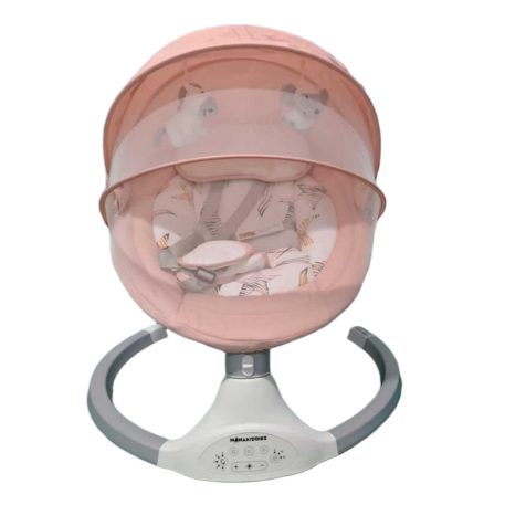 Mama Kiddies leagăn electric premium 2-în-1 și șezlong cu telecomandă, culoare roz + cadouri