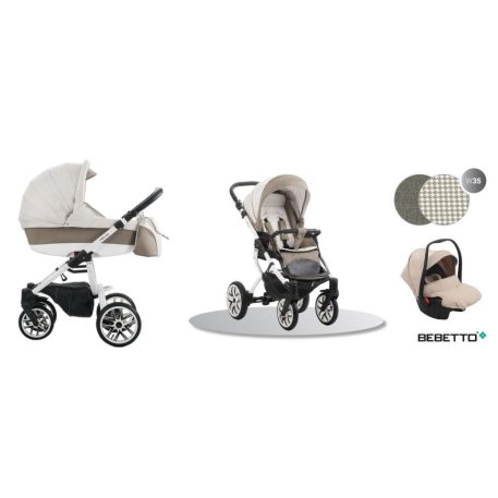 Bebetto HOLLAND 3in1 Full Extra bézs színben + Kiegészítők + Ajándék