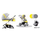 Bebetto Murano 3in1 Full Extra bőrrel szürke-sárga színben + Kiegészítők + Ajándék