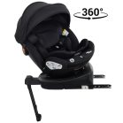 Scaun auto de siguranță Mama Kiddies Turbo Wings rotativ 360° cu ISOFIX (40–150 cm), culoare neagră, cu picior de sprijin + cadou parasolar, pernă pentru susținerea spatelui