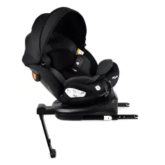   Scaun auto de siguranță Mama Kiddies® Turbo Wings rotativ 360° cu ISOFIX (40–150 cm), culoare gri închis, cu picior de sprijin + cadou parasolar și pernă pentru susținerea spatelui