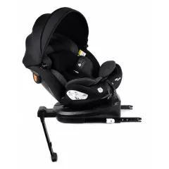   Scaun auto de siguranță Mama Kiddies® Turbo Wings rotativ 360° cu ISOFIX (40–150 cm), culoare gri închis, cu picior de sprijin + cadou parasolar și pernă pentru susținerea spatelui