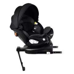   Scaun auto de siguranță Mama Kiddies® Turbo Wings rotativ 360° cu ISOFIX (40–150 cm), culoare gri închis, cu picior de sprijin + cadou parasolar și pernă pentru susținerea spatelui