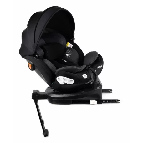 Scaun auto de siguranță Mama Kiddies® Turbo Wings rotativ 360° cu ISOFIX (40–150 cm), culoare gri închis, cu picior de sprijin + cadou parasolar și pernă pentru susținerea spatelui