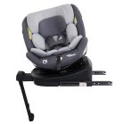Scaun auto de siguranță Mama Kiddies Turbo Wings rotativ 360° cu ISOFIX (40–150 cm), culoare gri, cu picior de sprijin + cadou parasolar, pernă pentru susținerea spatelui